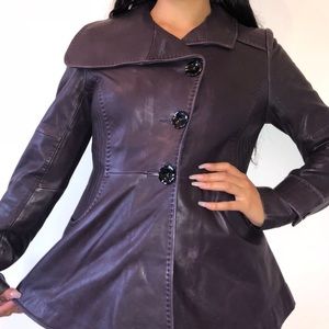 Soïa & Kyo Purple Leather Jacket